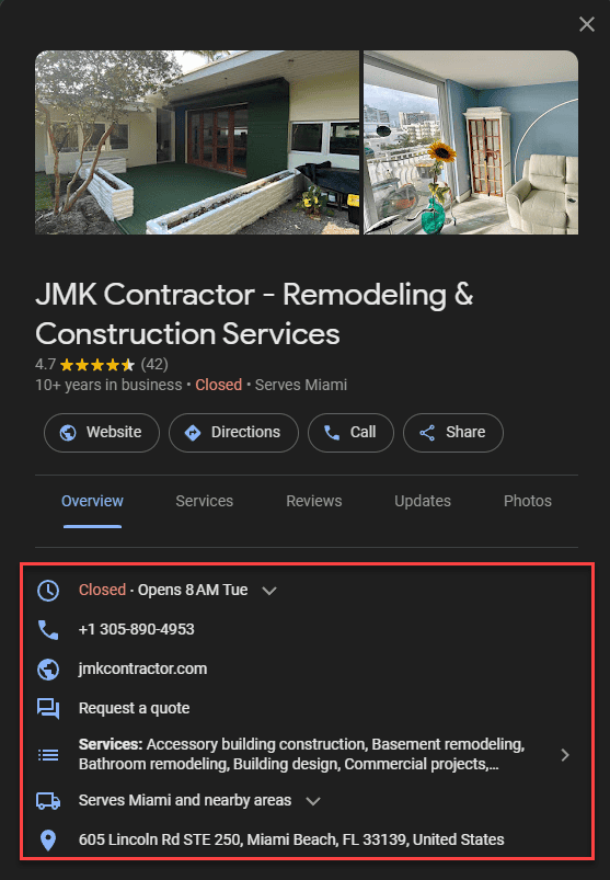 Complete and Accurate Information about Your Business