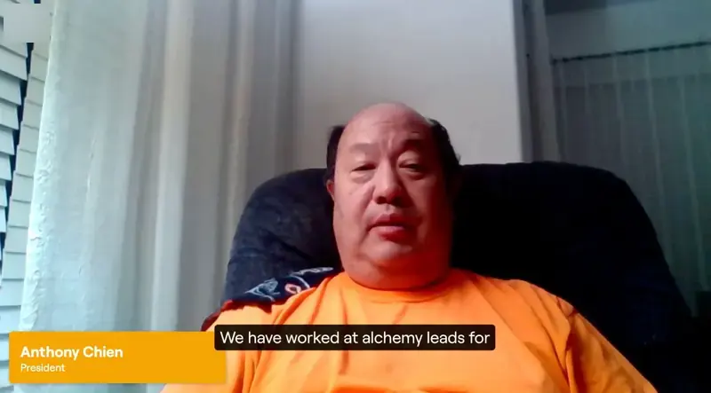 Video still of Anthony giving a client testimonial