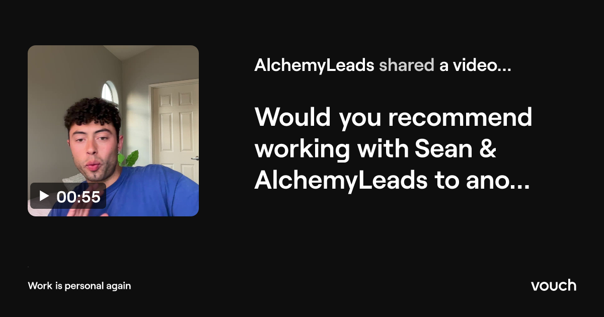 Video testimonial preview from Ayman about working with AlchemyLeads