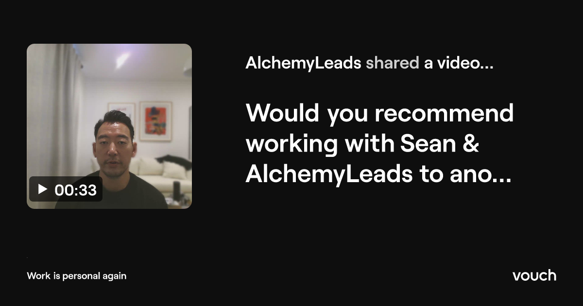 Video testimonial preview from Woogene about working with AlchemyLeads